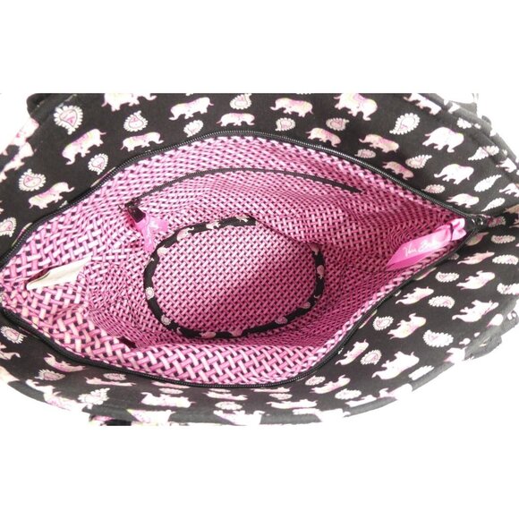 Vera Bradley Glenna Pink Elephants Shoulder Bag - Picture 8 of 10